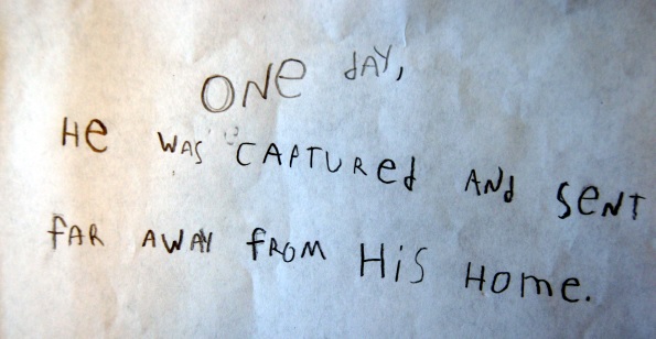 One day he was captured and sent far away from his home.