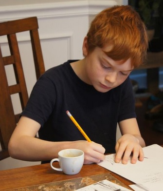 James at work drawing