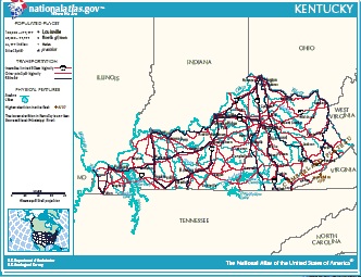 A map of Kentucky